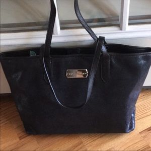 EUC Cole Haan Black Pebble Leather Tote Bag